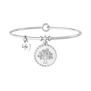 Kidult - Bracciale Bangle In Acciaio 316L - Albero Della Vita - Cristallo