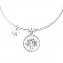 Kidult - Bracciale Bangle In Acciaio 316L - Albero Della Vita - Cristallo