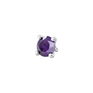 Kidult - Ciondolo In Acciaio 316L - Zirconi Viola