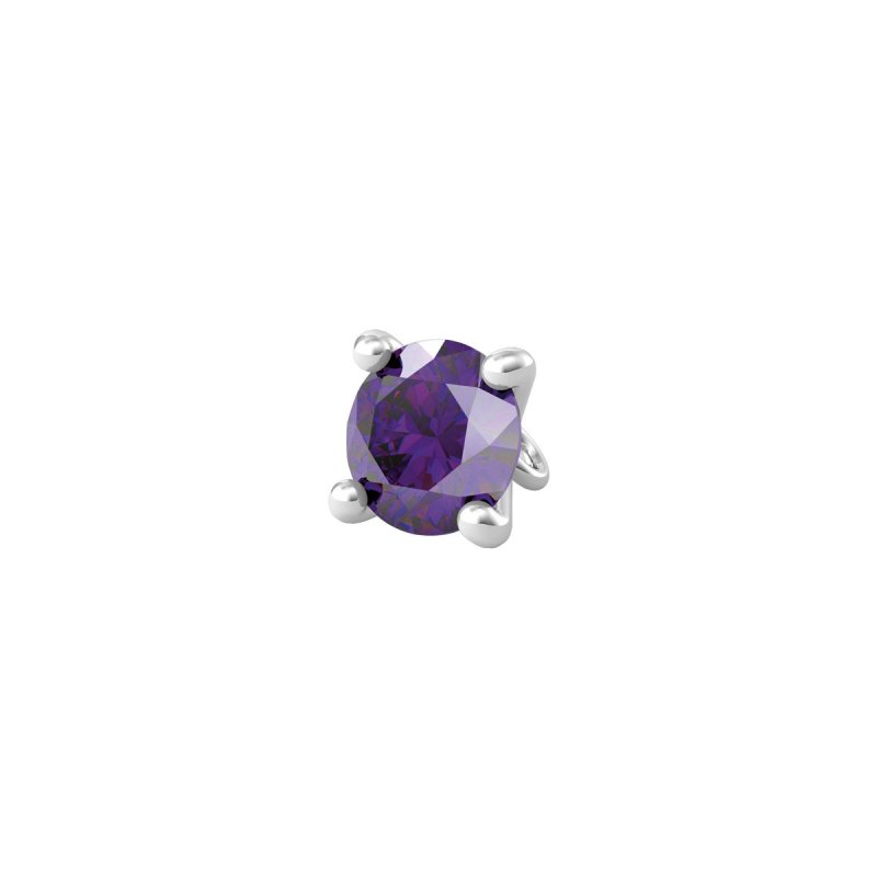 Kidult - Ciondolo In Acciaio 316L - Zirconi Viola
