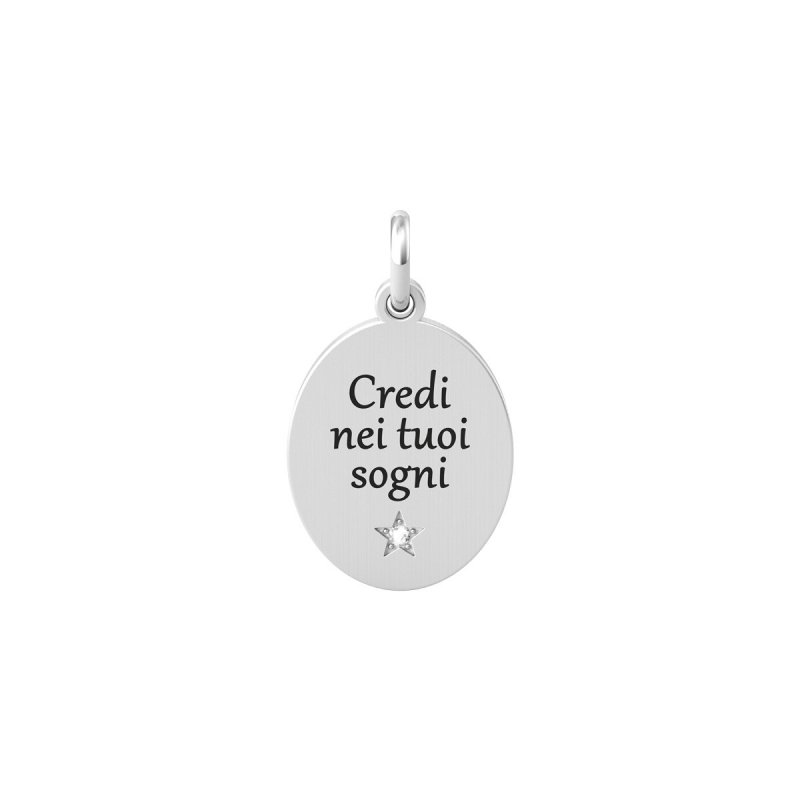Kidult - Ciondolo In Acciaio 316L - Cristalli - Satinato