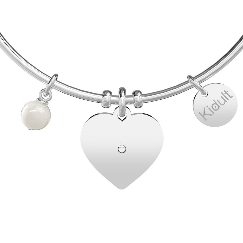 Kidult - Bracciale In Acciaio 316L - Perle - Cristalli