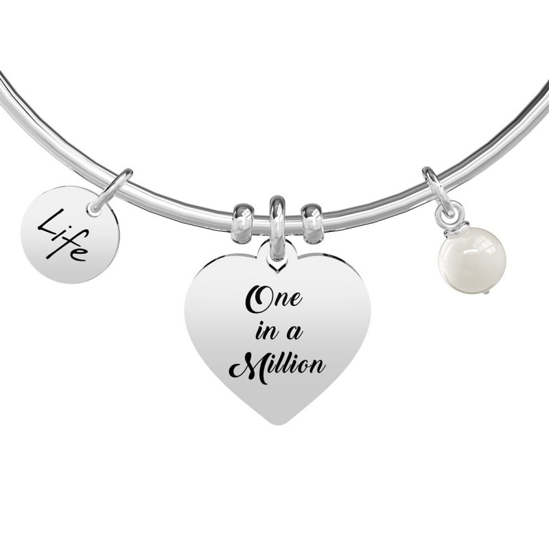Kidult - Bracciale In Acciaio 316L - Perle - Cristalli