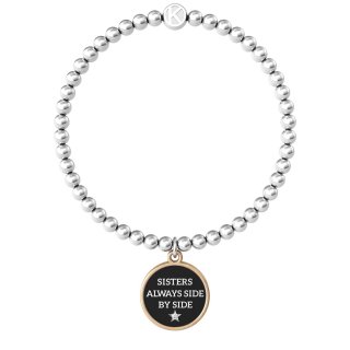 Kidult - Bracciale In Acciaio 316L - Pvd Nero - Cristalli