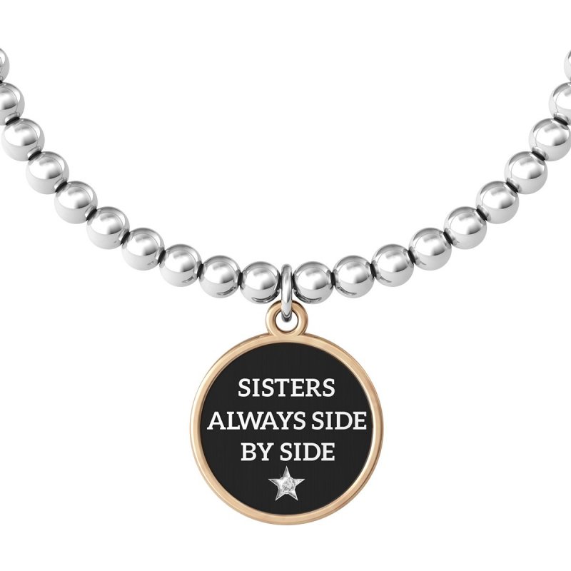 Kidult - Bracciale In Acciaio 316L - Pvd Nero - Cristalli