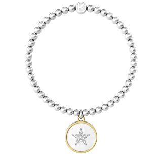 Kidult - Bracciale In Acciaio 316L - Pvd Giallo - Cristalli