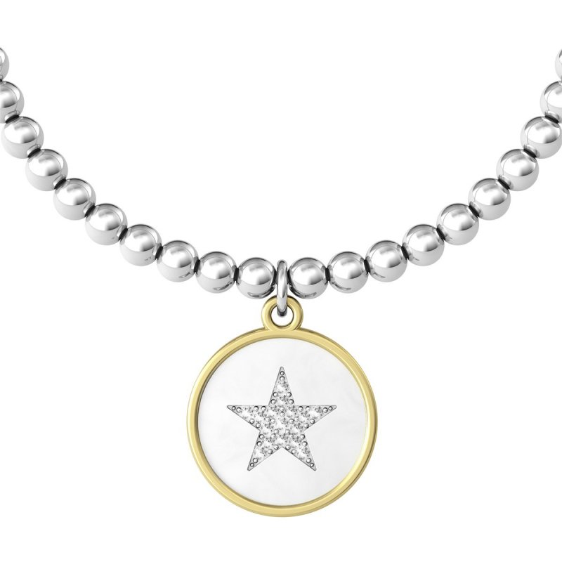 Kidult - Bracciale In Acciaio 316L - Pvd Giallo - Cristalli