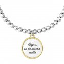 Kidult - Bracciale In Acciaio 316L - Pvd Giallo - Cristalli
