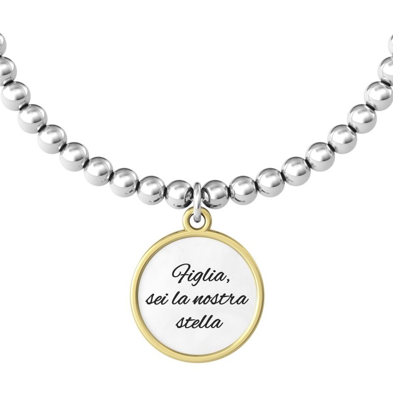 Kidult - Bracciale In Acciaio 316L - Pvd Giallo - Cristalli