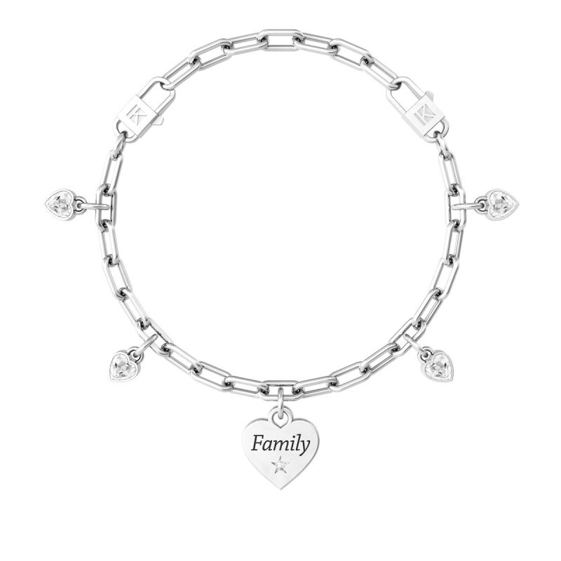 Kidult - Bracciale In Acciaio 316L - Cristalli Bianchi
