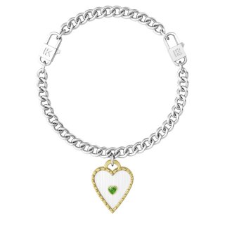 Kidult - Bracciale In Acciaio 316L - Misura Regolabile - Smeraldo