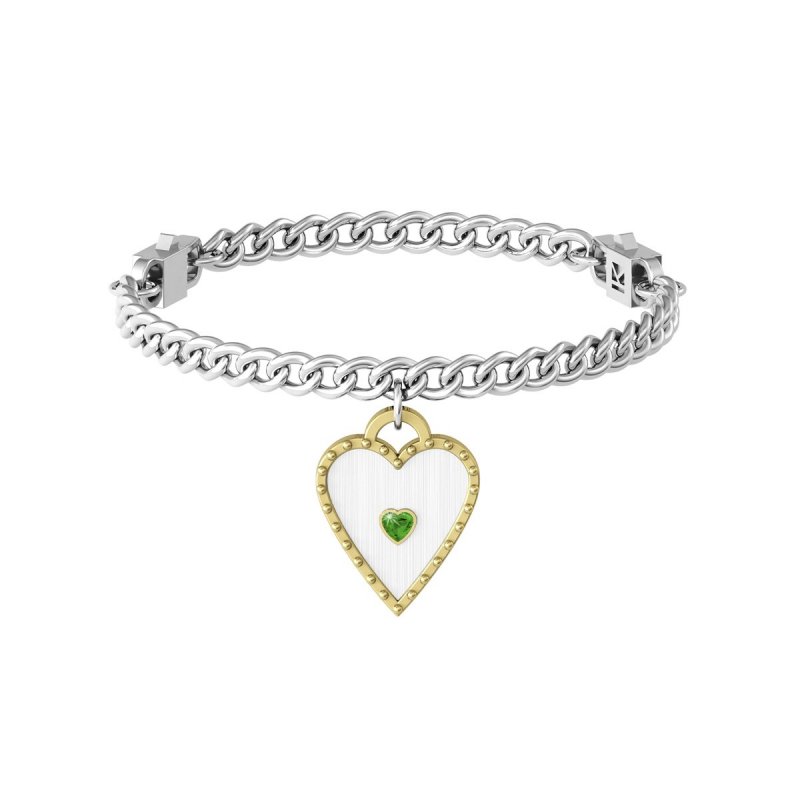Kidult - Bracciale In Acciaio 316L - Misura Regolabile - Smeraldo