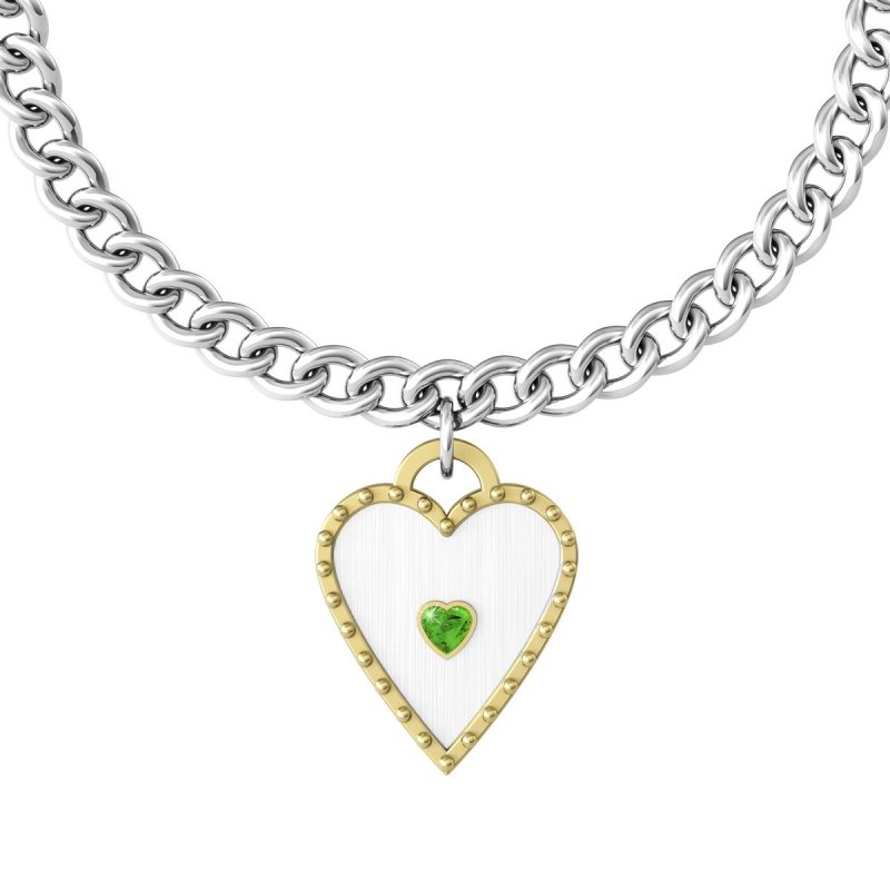 Kidult - Bracciale In Acciaio 316L - Misura Regolabile - Smeraldo