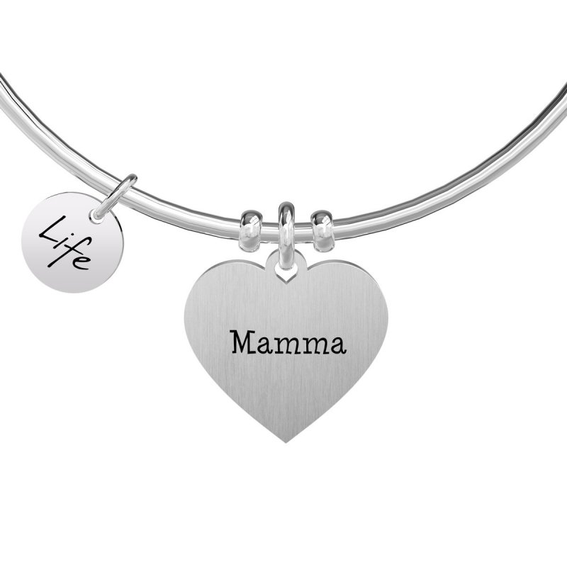 Kidult - Bracciale Bangle - Acciaio 316L - Cuore Satinato
