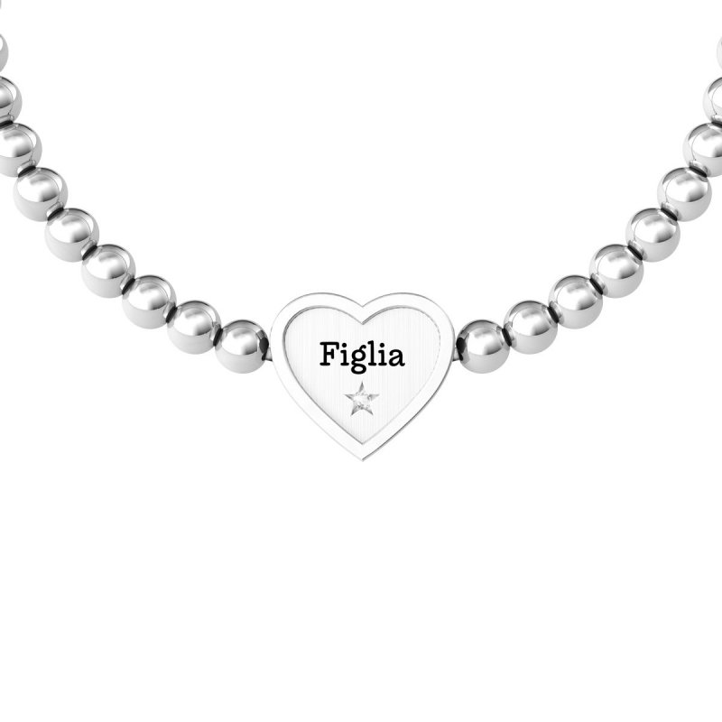 Kidult - Bracciale In Acciaio 316L - Cristalli Bianchi