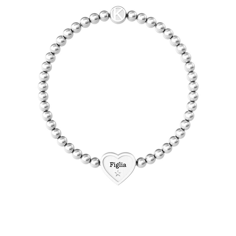 Kidult - Bracciale In Acciaio 316L - Cristalli Bianchi