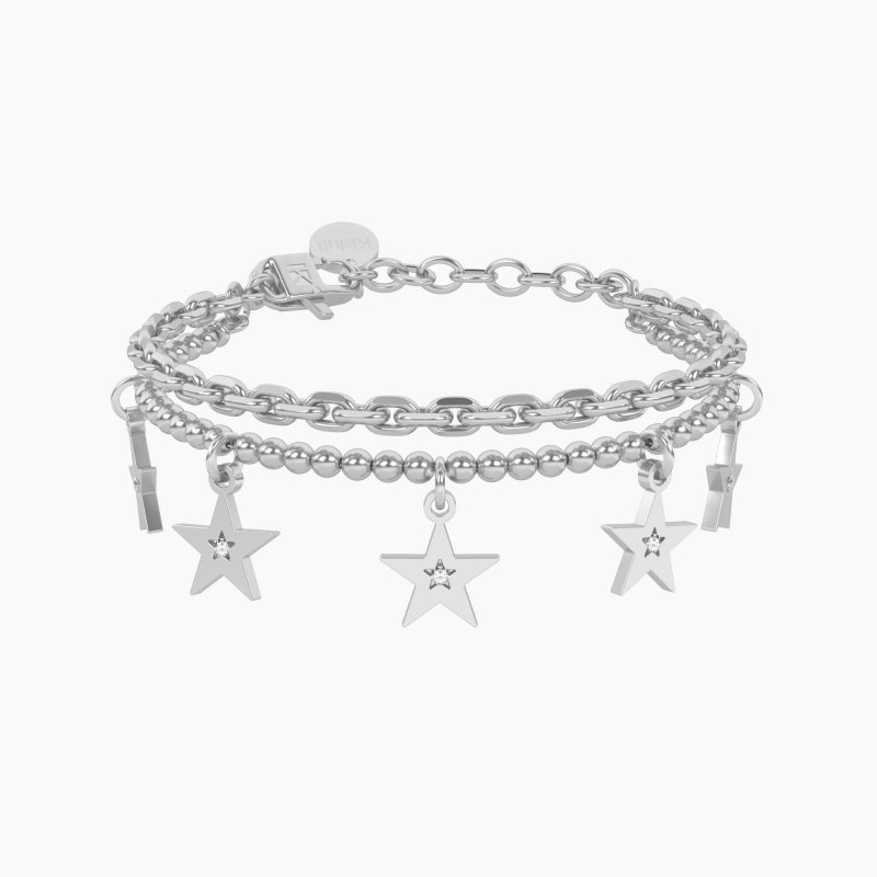 Kidult - Bracciale Catena Forzatina - Acciaio - Cristalli