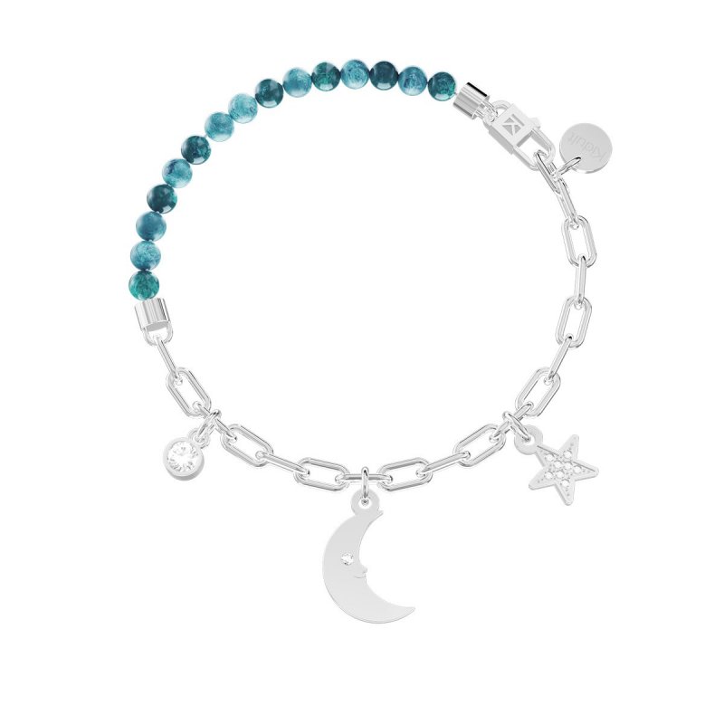 Kidult - Bracciale In Acciaio 316L - Agata - Cristalli