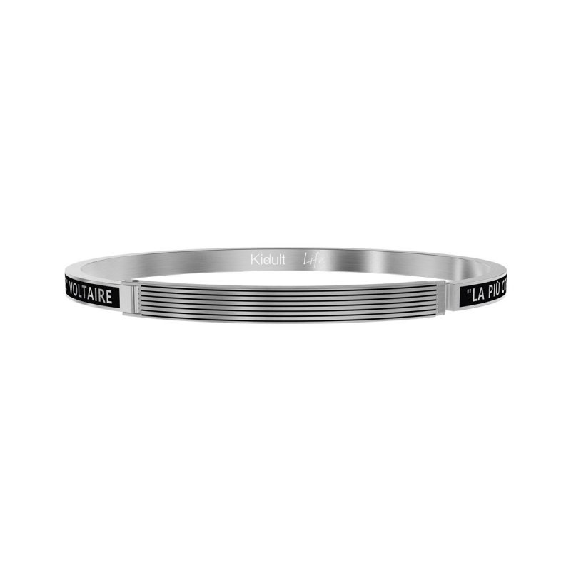 Kidult - Bracciale In Acciaio 316L E Pvd Black - Ovale Satinato