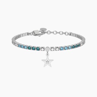 Kidult - Bracciale Tennis Azzurro - Stella - Acciaio