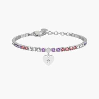 Kidult - Bracciale Tennis Rosa E Viola - Acciaio - Cristalli