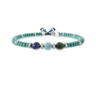 Kidult - Bracciale In Acciaio 316L - Pietre Nylon