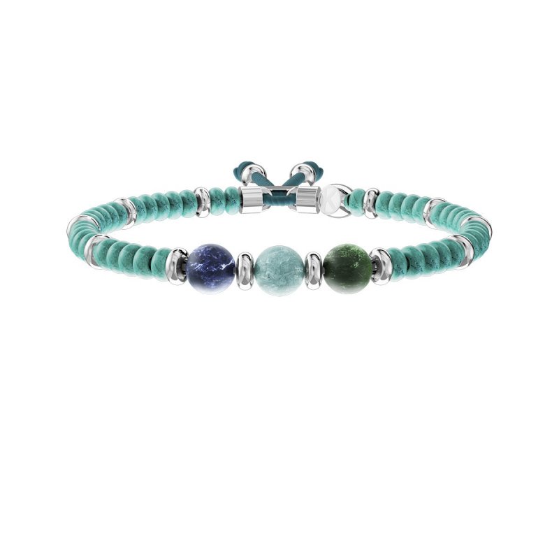 Kidult - Bracciale In Acciaio 316L - Pietre Nylon