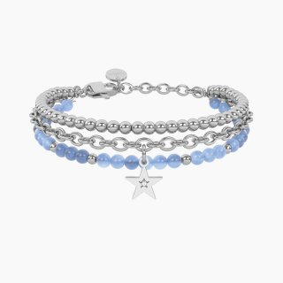 Kidult - Bracciale Giada Azzurra Con Stella - Acciaio - Giada