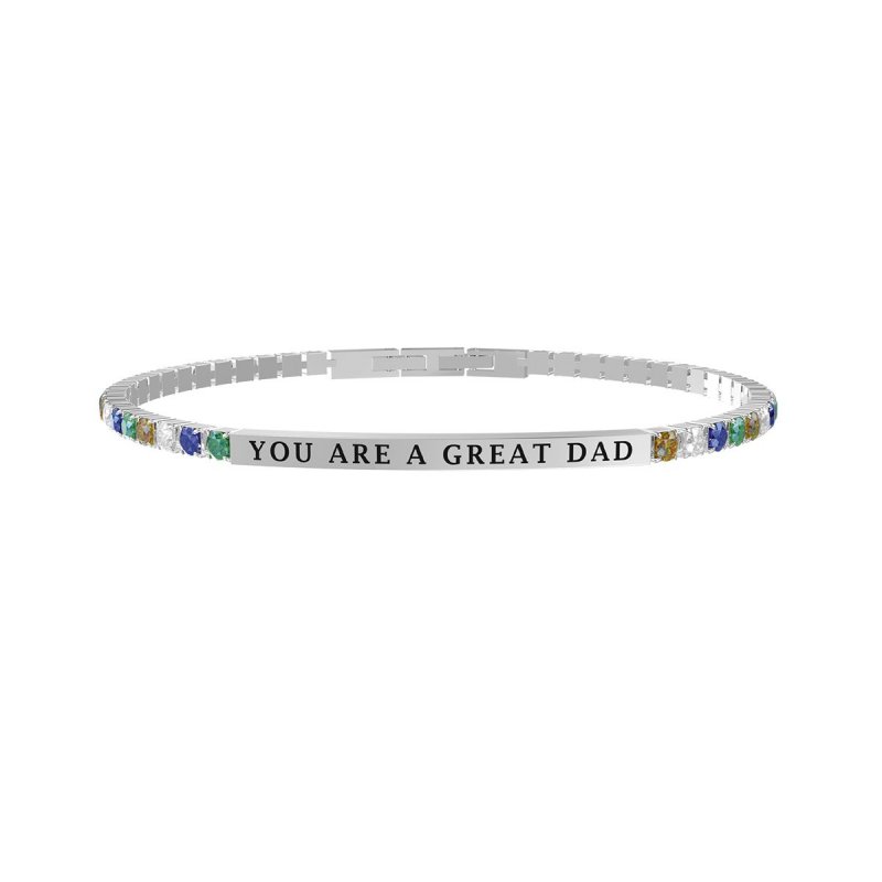 Kidult - Bracciale In Acciaio 316L - Zaffiro Sintetico - Zircon