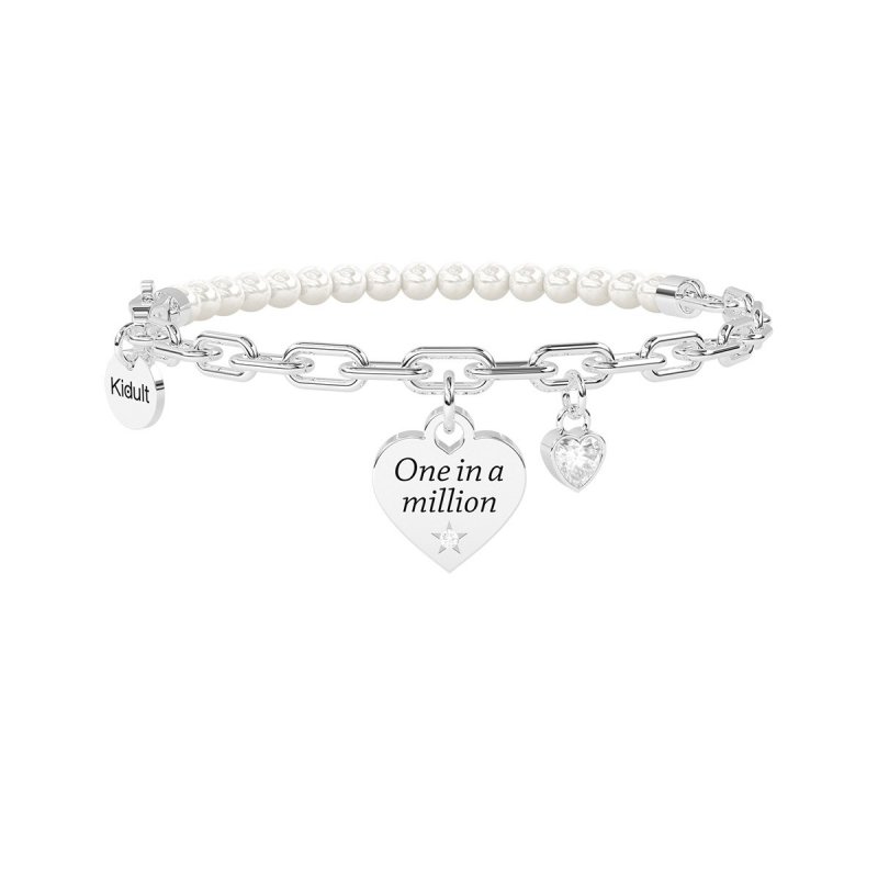 Kidult - Bracciale In Acciaio 316L - Perle - Cristalli