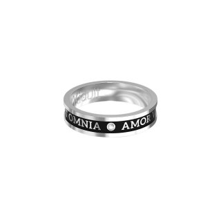 Kidult - Anello In Acciaio 316L - Pvd Nero - Cristalli