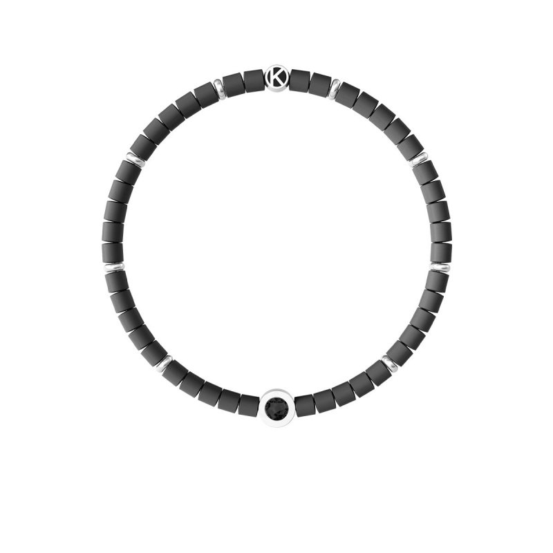 Kidult - Bracciale In Acciaio 316L - Ematite - Cristalli