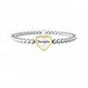 Kidult - Bracciale In Acciaio 316L - Pvd Giallo - Cristalli