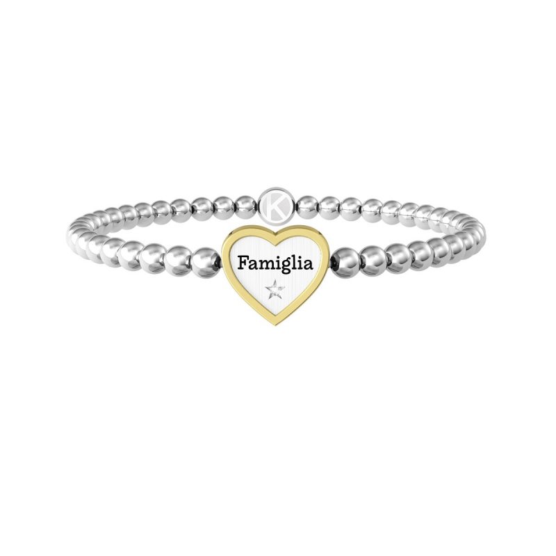 Kidult - Bracciale In Acciaio 316L - Pvd Giallo - Cristalli