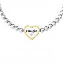 Kidult - Bracciale In Acciaio 316L - Pvd Giallo - Cristalli