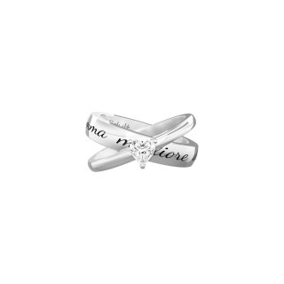 Kidult - Anello In Acciaio 316L - Zirconi Taglio Cuore