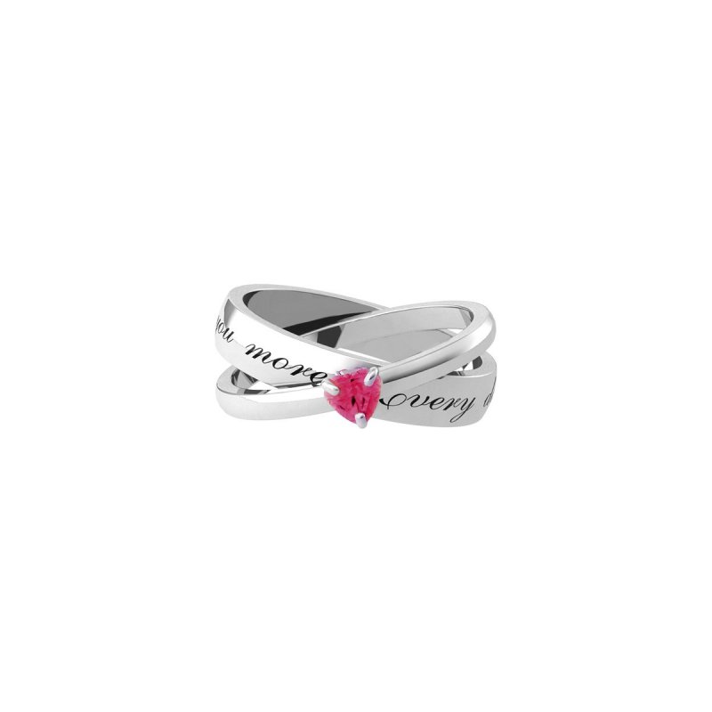 Kidult - Anello In Acciaio 316L - Rubino Sintetico
