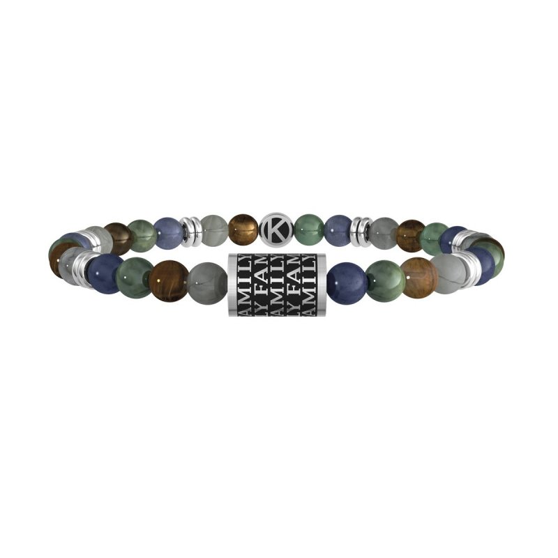 Kidult - Bracciale In Acciaio 316L - Pietre Pvd Nero