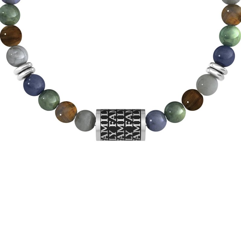 Kidult - Bracciale In Acciaio 316L - Pietre Pvd Nero