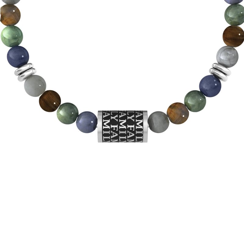 Kidult - Bracciale In Acciaio 316L - Pietre Pvd Nero