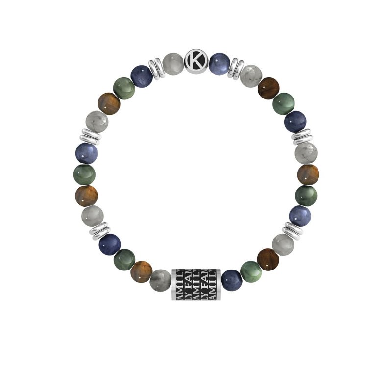 Kidult - Bracciale In Acciaio 316L - Pietre Pvd Nero