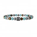 Kidult - Bracciale Pietre Multicolor - Acciaio 316L - Pvd Nero