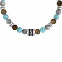 Kidult - Bracciale Pietre Multicolor - Acciaio 316L - Pvd Nero