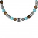 Kidult - Bracciale Pietre Multicolor - Acciaio 316L - Pvd Nero