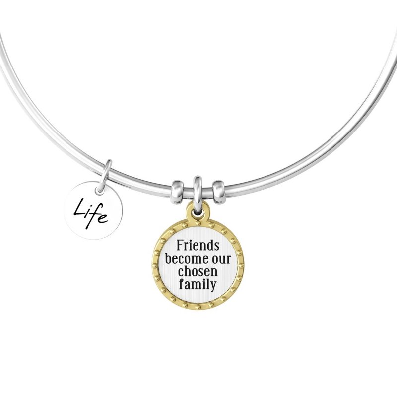 Kidult - Bracciale In Acciaio 316L - Pvd Giallo - Borchie