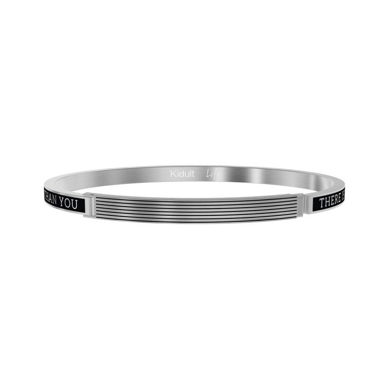 Kidult - Bangle In Acciaio 316L - Ovale Satinato - Pvd Nero