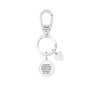 Kidult - Portachiavi In Acciaio 304316L - Satinato Con Ciondolo