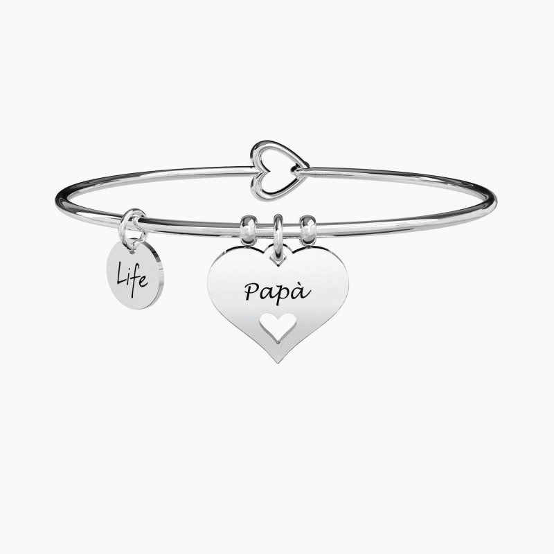Kidult - Bangle Cuore - Acciaio - Incisione Smaltata