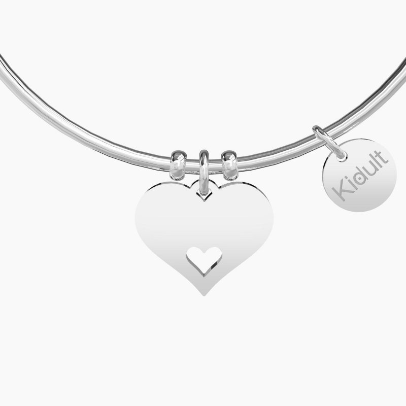 Kidult - Bangle Cuore - Acciaio - Incisione Smaltata