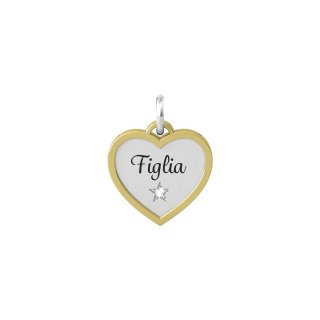 Kidult - Ciondolo In Acciaio 316L - Pvd Giallo - Cristalli